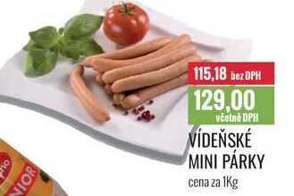 VÍDEŇSKÉ MINI PÁRKY cena za 1kg