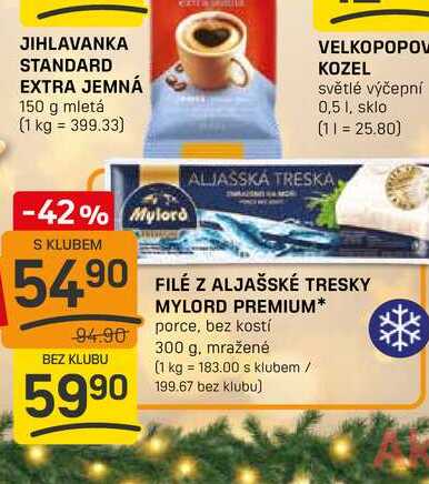 FILÉ Z ALJAŠSKÉ TRESKY MYLORD PREMIUM porce, bez kostí 300 g