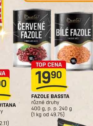 FAZOLE BASSTA různé druhy 400 g. p. p. 240 g