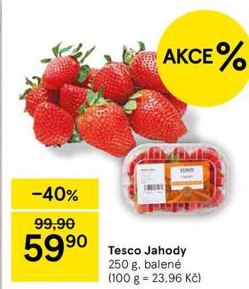 Tesco Jahody, 250 g, balené