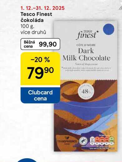 Tesco Finest čokoláda, 100 g 