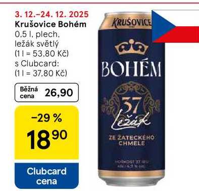 Krušovice Bohém, 0,5 l, plech 