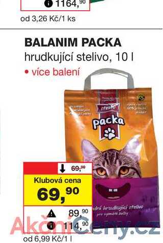 PACKA hrudkující stelivo, 10l