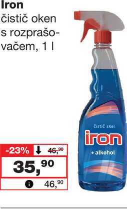 Iron čistič oken s rozprašvačem, 1l