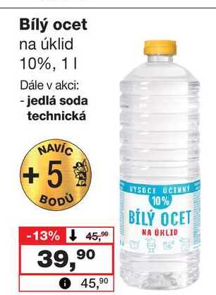 Bílý ocet na úklid 10%, 1l