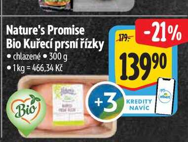 Nature's Promise Bio Kuřecí prsní řízky 300 g