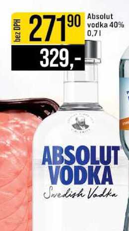 Absolut vodka 40% 0,7l