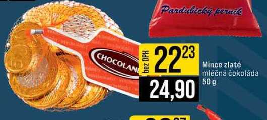 Mince zlaté mléčná čokoláda 50 g 