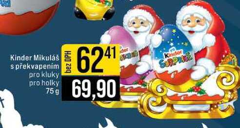 Kinder Mikuláš s překvapením pro kluky pro holky 75g 