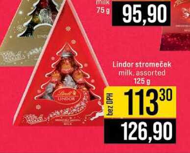 Lindor stromeček milk, assorted 125 g 