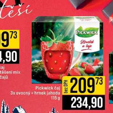 Pickwick čaj 3x ovocný + hrnek jahoda 115 g 