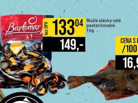 Mušle slávky celé pasterizované 1kg