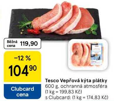 Tesco Vepřová kýta plátky, 600 g