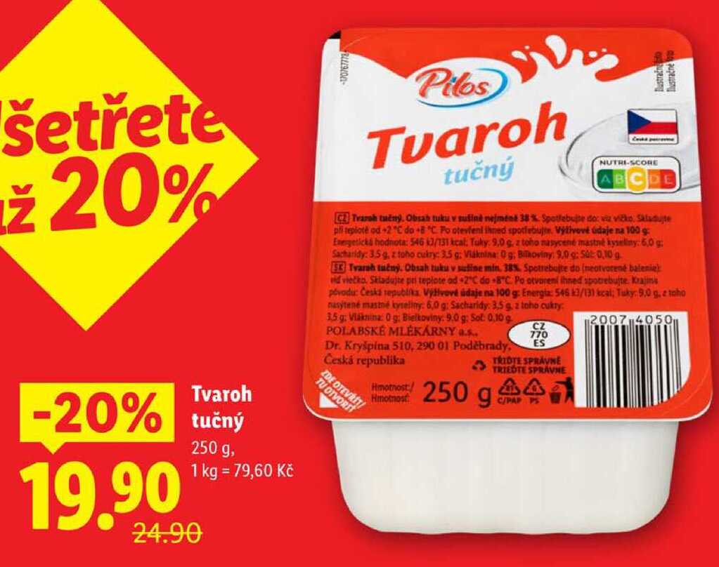 Tvaroh tučný, 250 g