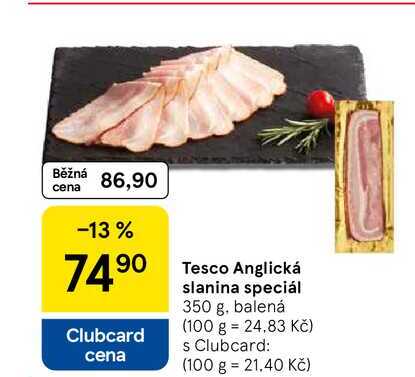 Tesco Anglická slanina speciál, 350 g, balená 