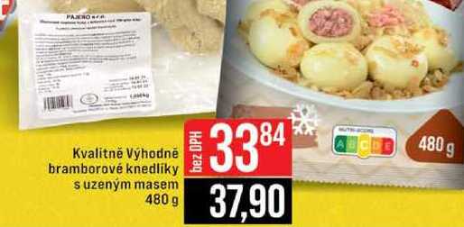 Kvalitně Výhodně bramborové knedlíky s uzeným masem 480 g