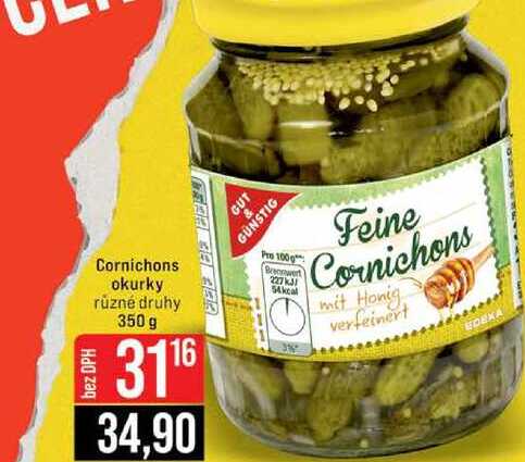 Cornichons okurky různé druhy 350 g 