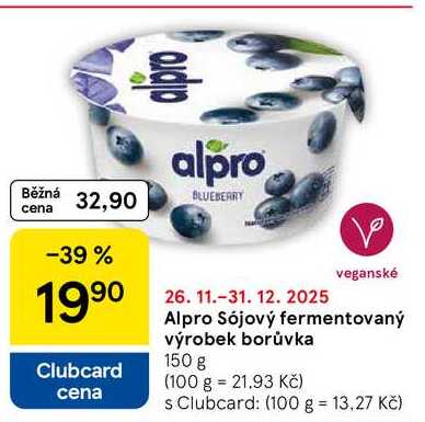 Alpro Sójový fermentovaný výrobek borůvka, 150 g 