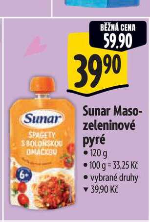 Sunar Maso- zeleninové pyré 120 g