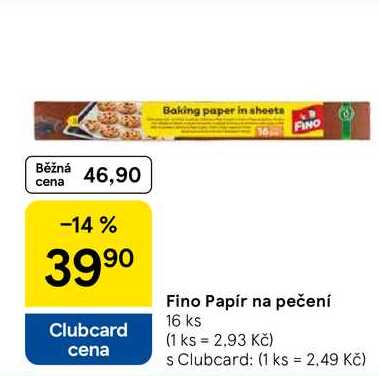 Fino Papír na pečení, 16 ks