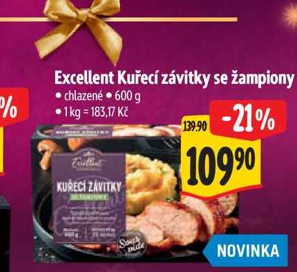 Excellent Kuřecí závitky se žampiony 600 g