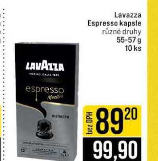 Lavazza Espresso kapsle různé druhy 55-57 g 10 ks