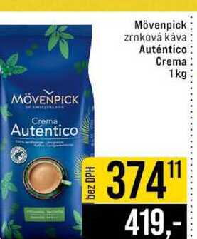 Mövenpick zrnková káva Auténtico Crema 1kg