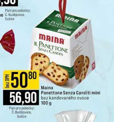 Maina Panettone Senza Canditi mini bez kandovaného ovoce 100 g 