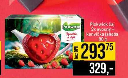 Pickwick čaj 2x ovocný + konvička jahoda 80 g 