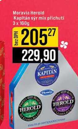 Moravia Herold Kapitán sýr mix příchutí 3x 160g