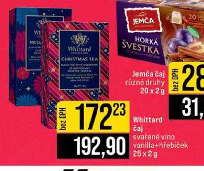 Whittard čaj svařené vino vanilla+hřebiček 25x2g 