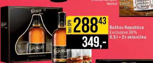 Božkov Republica Exclusive 38% 0,5l+2x sklenička