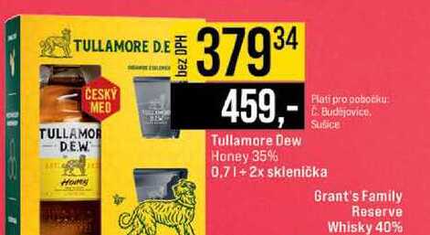 Tullamore Dew Honey 35% 0.7l+ 2x sklenička