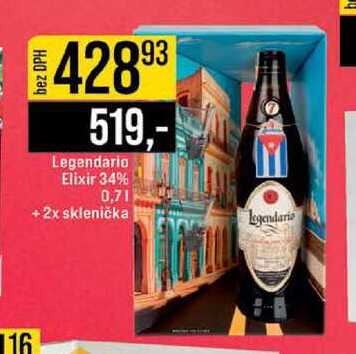 Legendario Elixir 34% 0,7l +2x sklenička