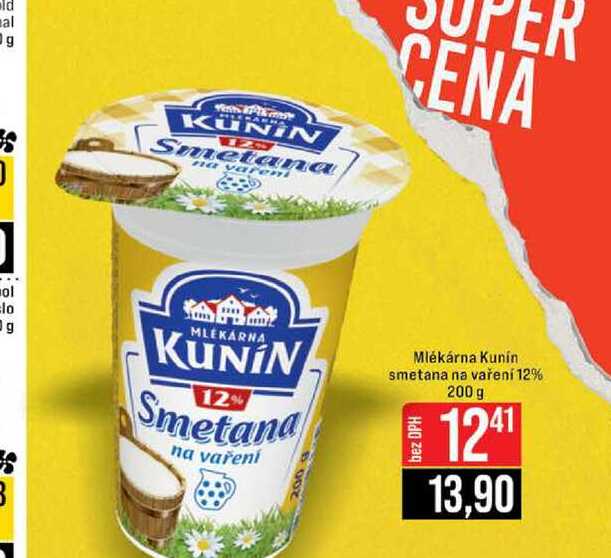 Mlékárna Kunín smetana na vaření 12% 200 g 