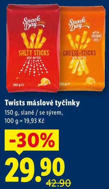 Twists máslové tyčinky, 150 g
