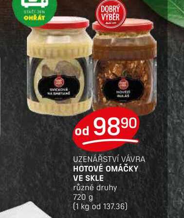 HOTOVÉ OMÁČKY VE SKLE různé druhy 720 g