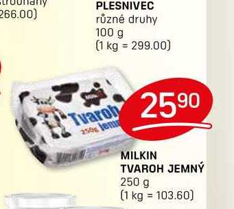 MILKIN TVAROH JEMNÝ 250 g