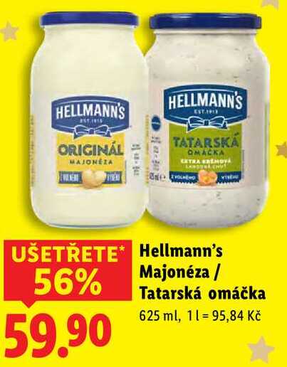 Hellmann's Majonéza/Tatarská omáčka, 625 ml
