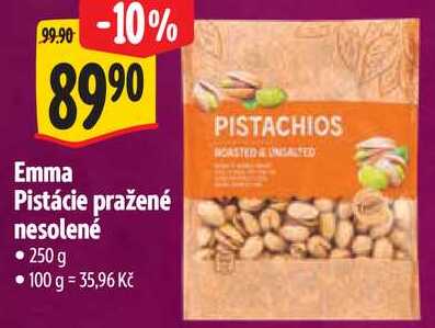 Emma Pistácie pražené nesolené, 250 g 