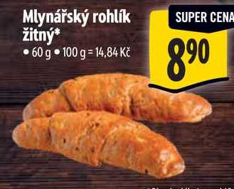 Mlynářský rohlík žitný, 60 g