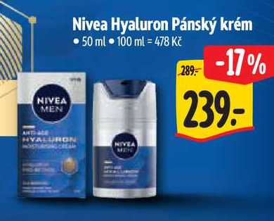 Nivea Hyaluron Pánský krém, 50 ml
