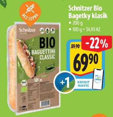 Schnitzer Bio Bagetky klasik, 200 g