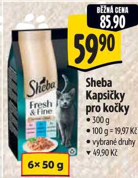 Sheba Kapsičky pro kočky, 6x 50 g