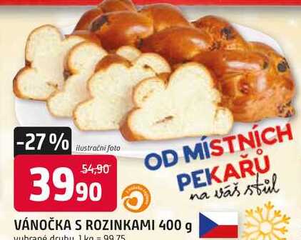 VÁNOČKA S ROZINKAMI 400 g