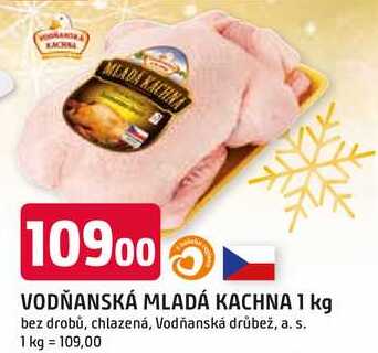 VODŇANSKÁ MLADÁ KACHNA 1 kg bez drobů, chlazená