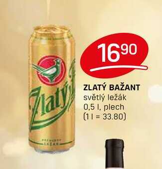 ZLATÝ BAŽANT světlý ležák 0,5l, plech