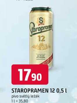 STAROPRAMEN 12 0,5 pivo světlý ležák 