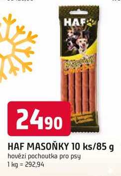 HAF MASOŇKY 10 ks/85 g hovězí pochoutka pro psy