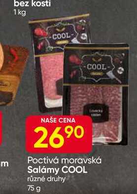Poctivá moravská Salámy COOL různé druhy 75 g